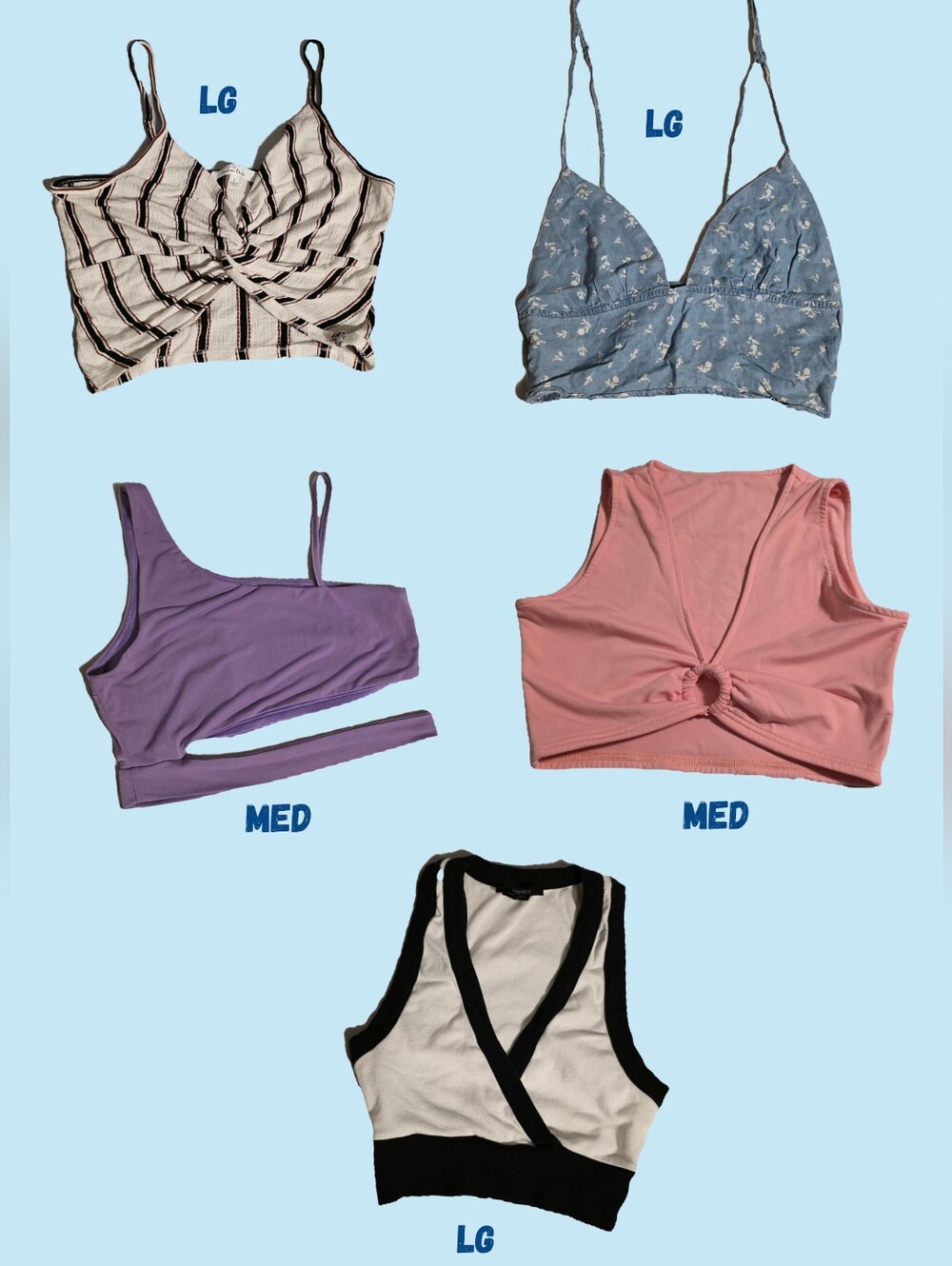 Med / Lg Lot of 5 Crop Tops